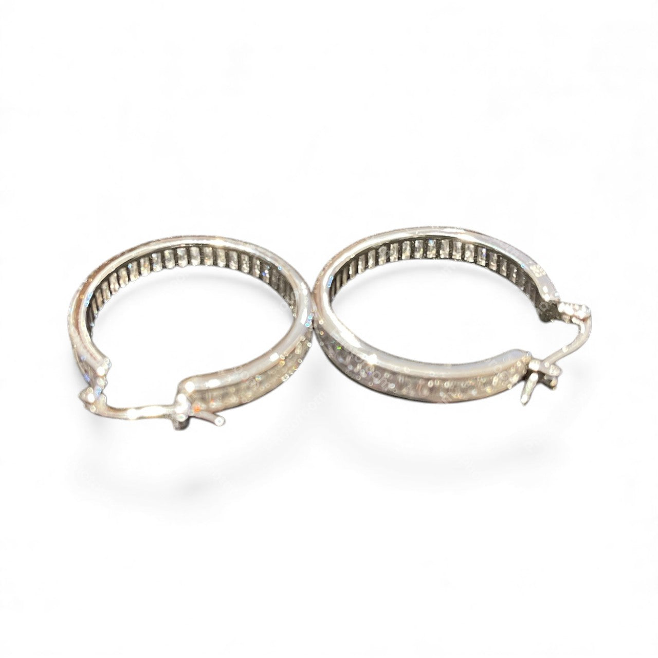 Sterling Silver Round Earring CZ Stone ECZ019L