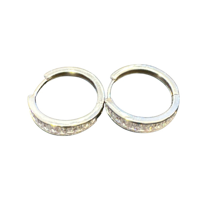 Sterling Silver Round Earring CZ Stone ECZ019M