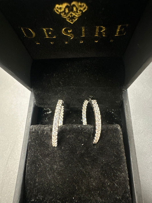 Sterling Silver Round Earring CZ Stone ECZ0386702