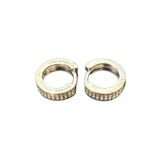 Sterling Silver Round Earring CZ Stone ECZ078