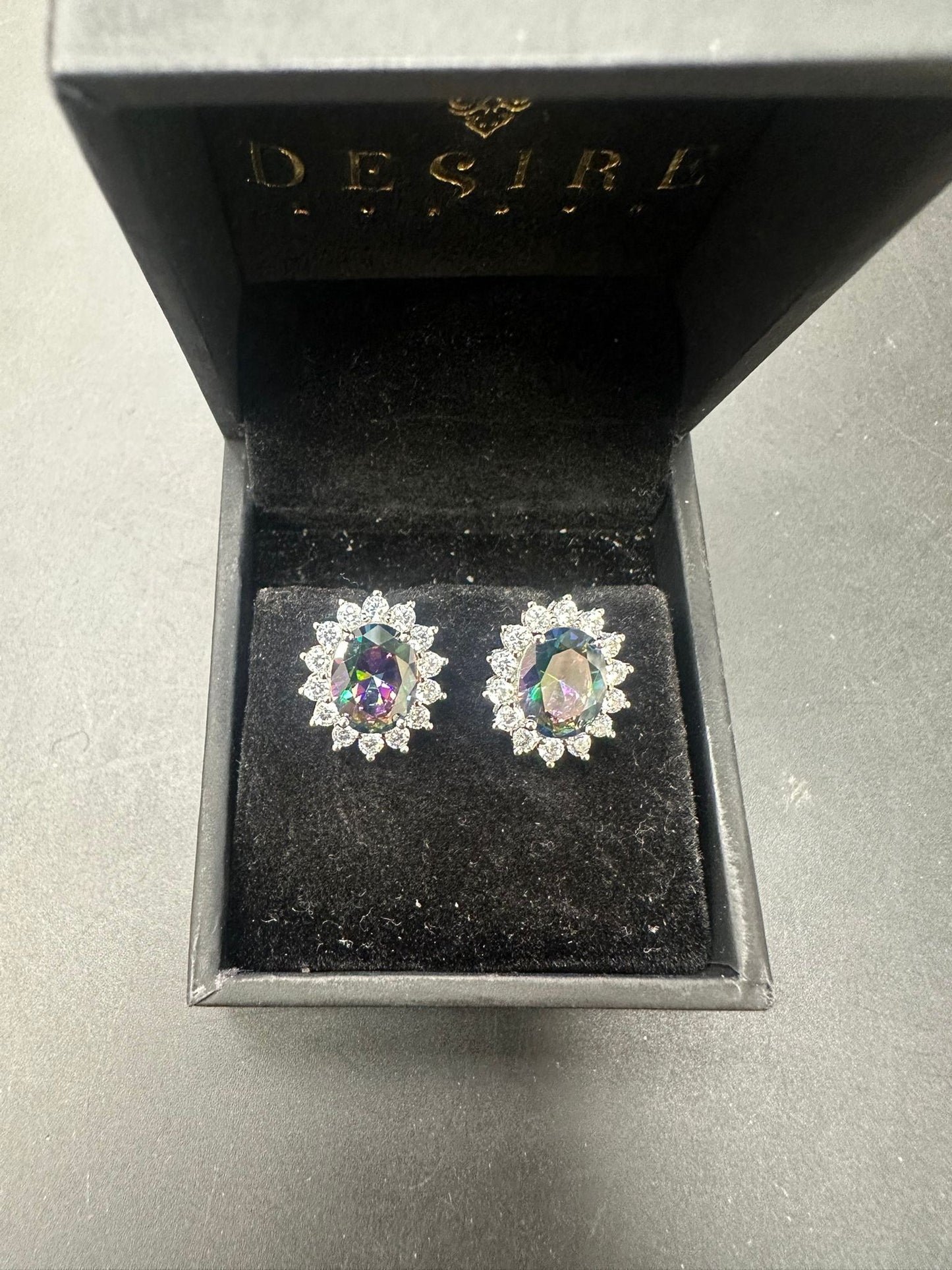 Sterling Silver Stud Earring Opal Stone ECZ0803