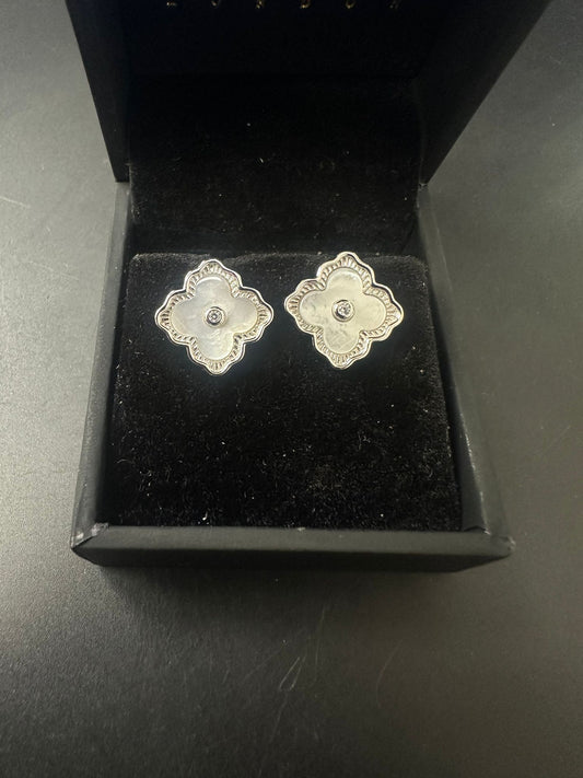 Sterling Silver Stud Earring CZ Stone ECZ55702