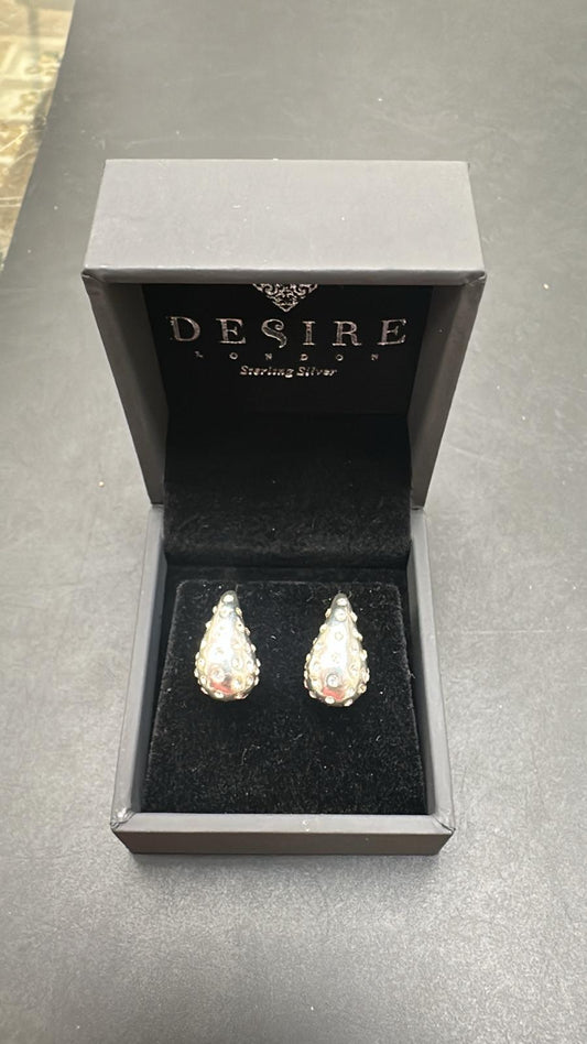 Sterling Silver Teardrop Earring CZ Stone ECZ100161