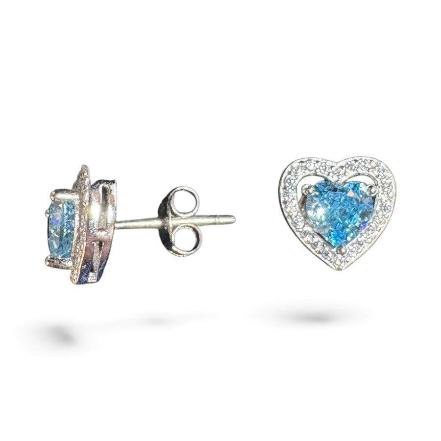 Sterling Silver Stud Earring CZ Stone ECZ10017L
