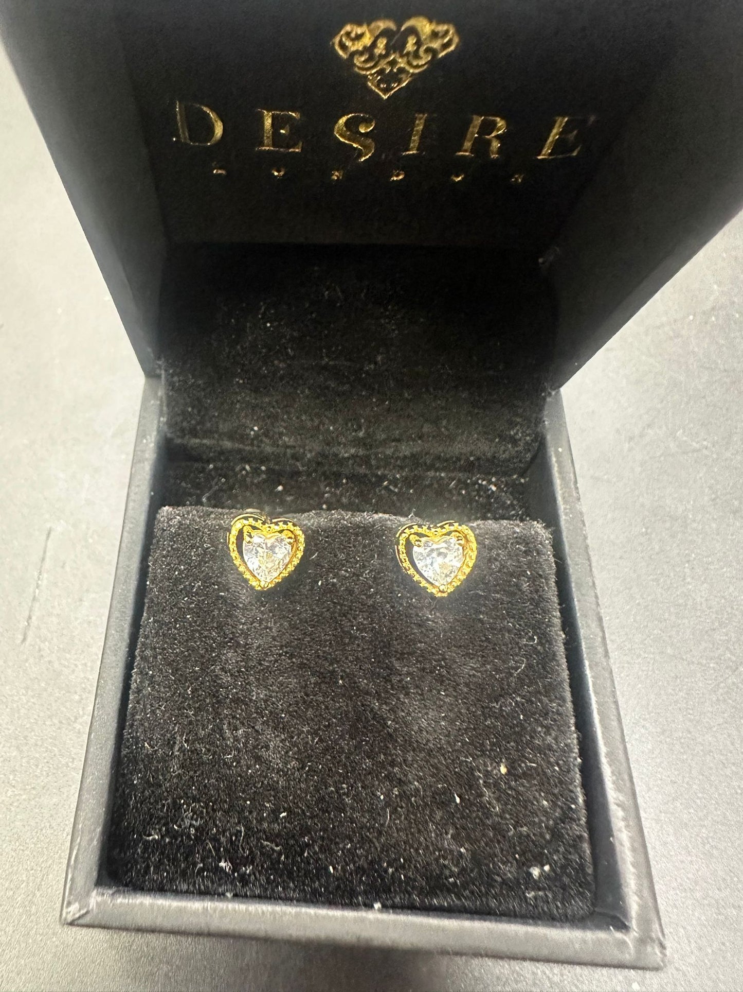 Sterling Silver Heart Shape Stud Earring CZ Stone ECZ10017