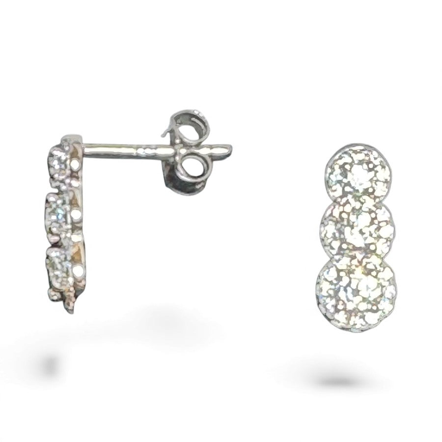 Sterling Silver Stud Earring CZ Stone ECZ10029