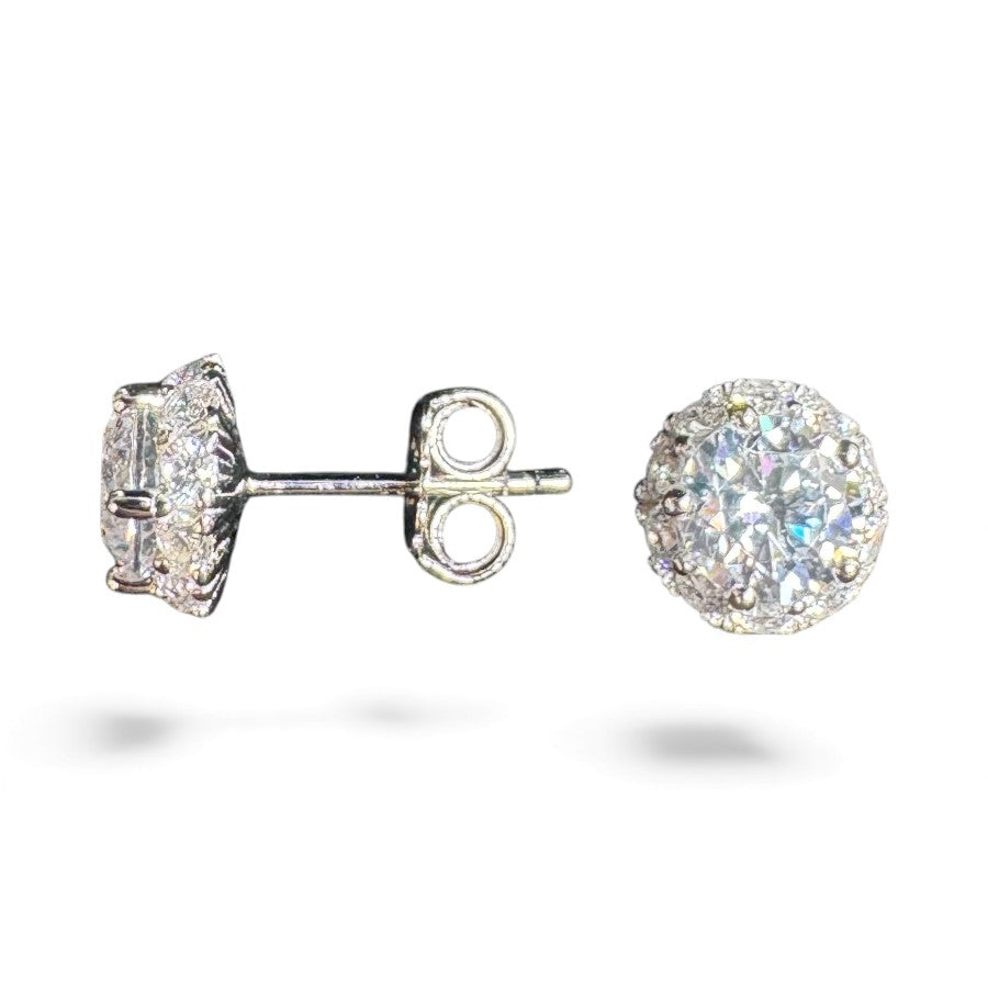 Sterling Silver Stud Earring CZ Stone ECZ10031