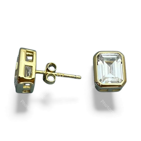 Sterling Silver Stud Earring CZ Stone ECZ1003