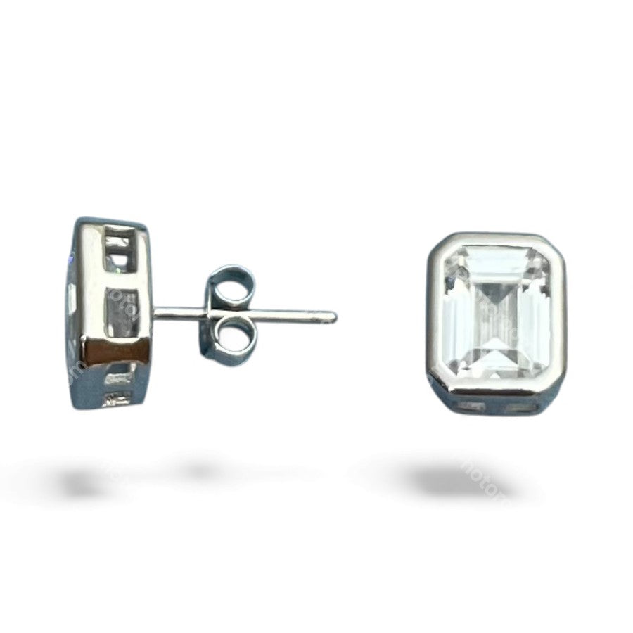 Sterling Silver Stud Earring CZ Stone ECZ1003