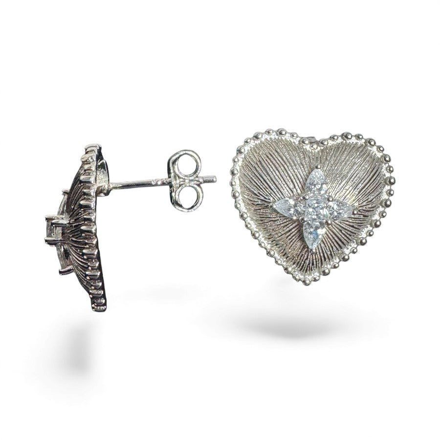 Sterling Silver Stud Earring CZ Stone ECZ10053