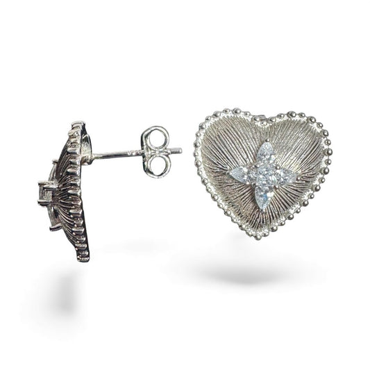 Sterling Silver Stud Earring CZ Stone ECZ10053