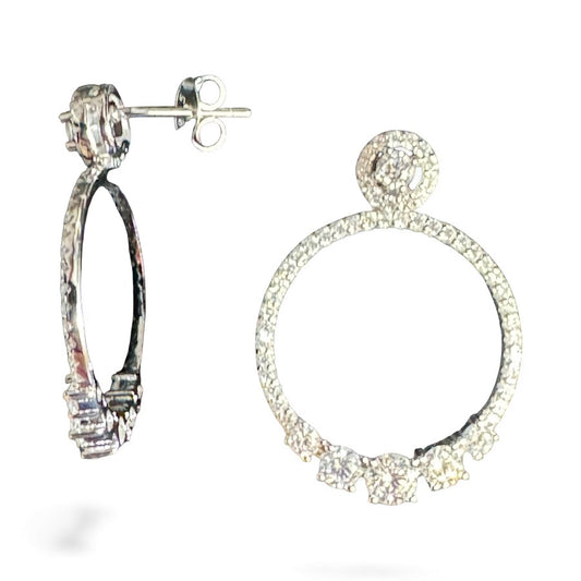 Sterling Silver Round Earring CZ Stone ECZ10062