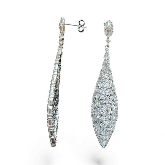 Sterling Silver Fish Earring CZ Stone ECZ10063