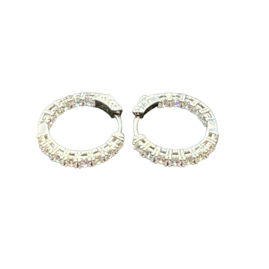 Sterling Silver Round Earring CZ Stone ECZ10064