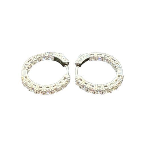 Sterling Silver Round Earring CZ Stone ECZ10064