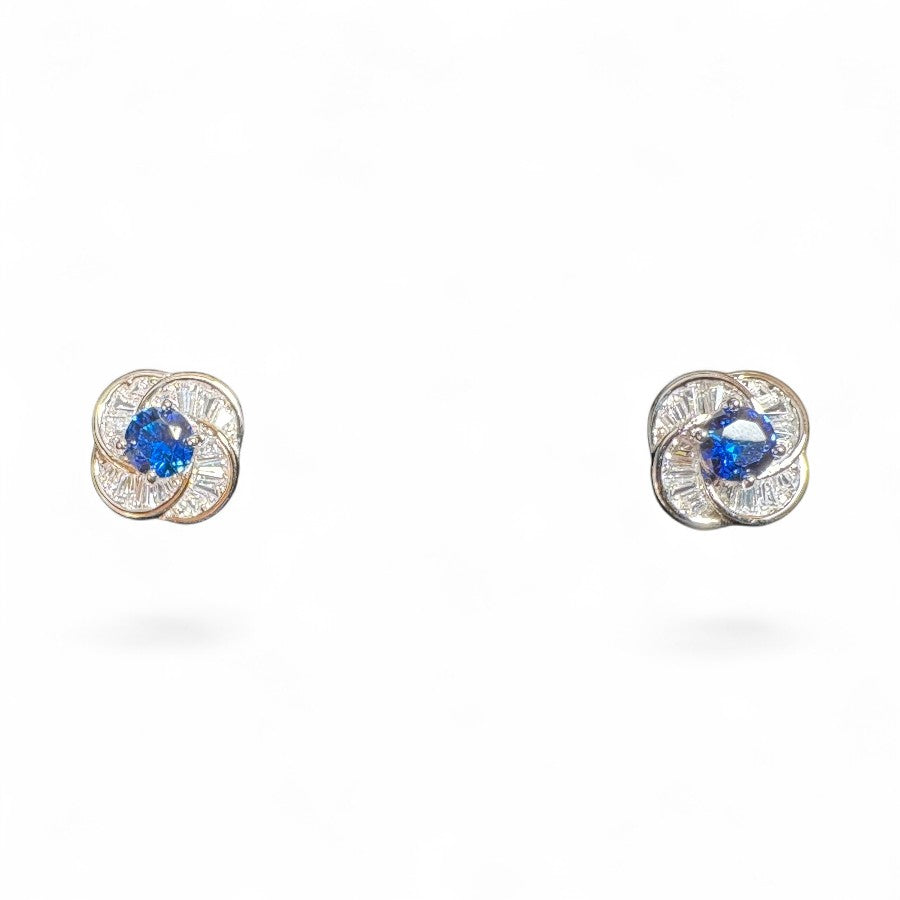 Sterling Silver Stud Earring CZ Stone ECZ10077