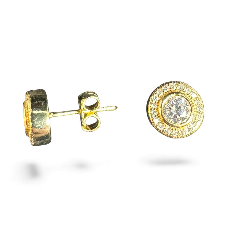 Sterling Silver Stud Earring CZ Stone ECZ10093