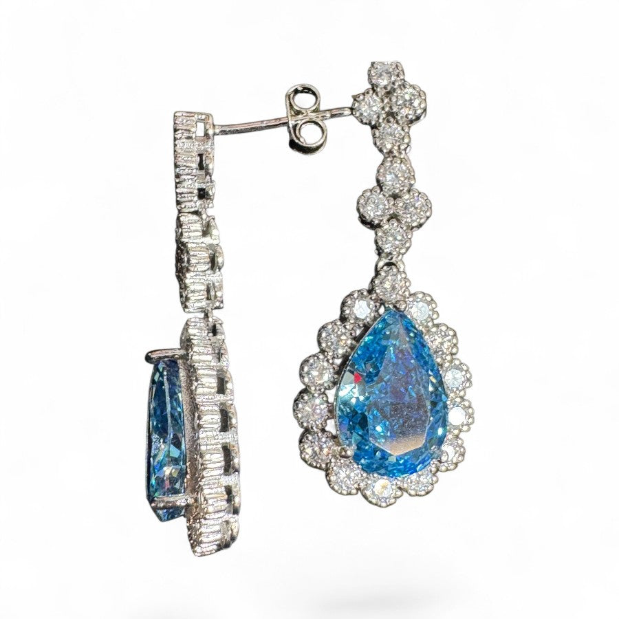 Sterling Silver Drop Earring CZ Stone ECZ10109