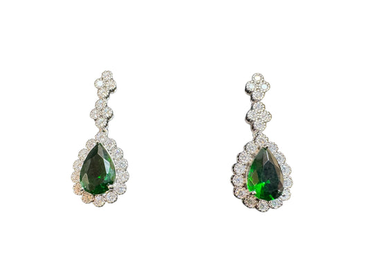 Sterling Silver Drop Earring CZ Stone ECZ10109