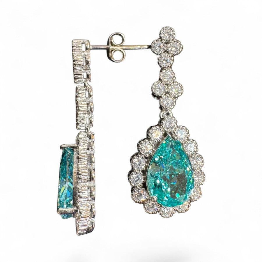 Sterling Silver Drop Earring CZ Stone ECZ10109