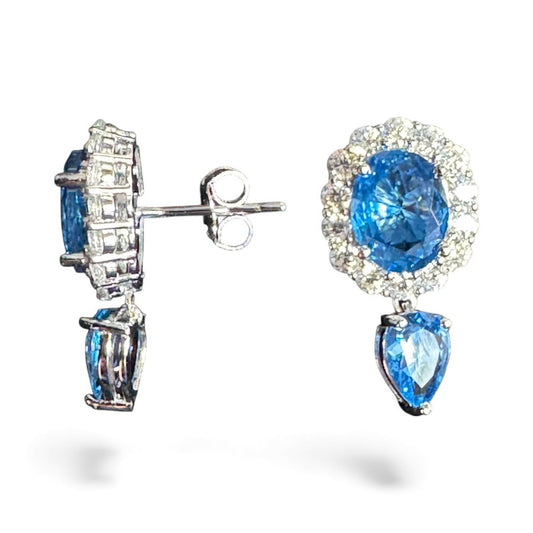 Sterling Silver Drop Earring CZ Stone ECZ10307