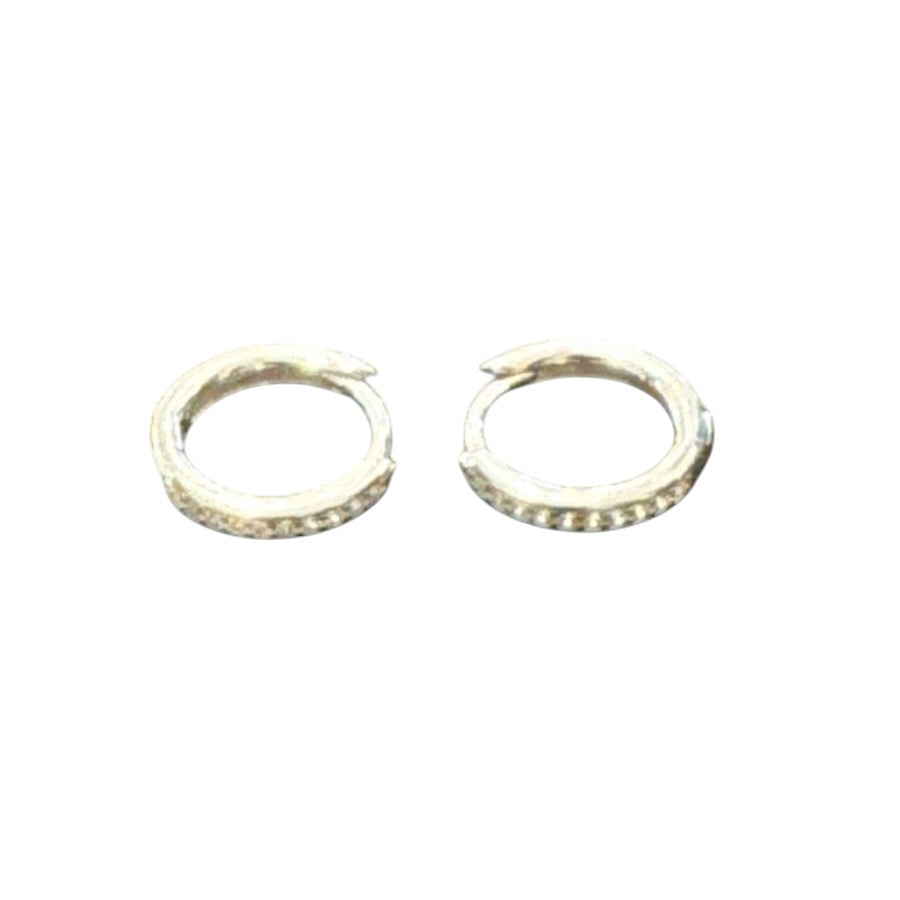 Sterling Silver Round Earring CZ Stone ECZ119L