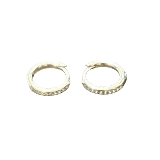 Sterling Silver Round Earring CZ Stone ECZ119L