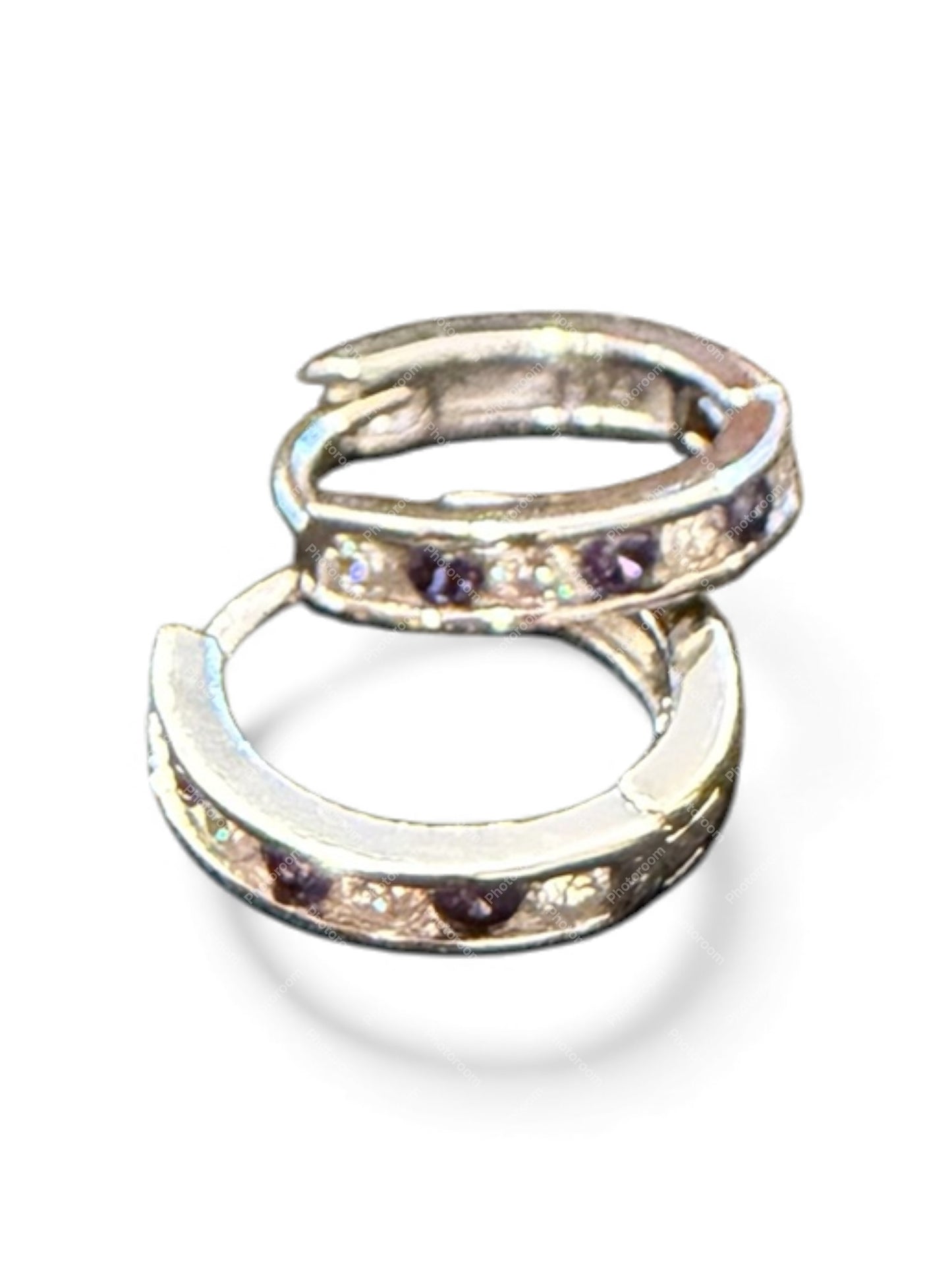 Sterling Silver Round Earring CZ Stone ECZ1306