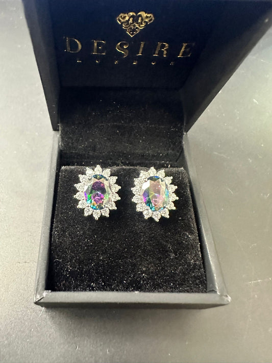 Sterling Silver Stud Earring Tanzanite Stone ECZ0801TN