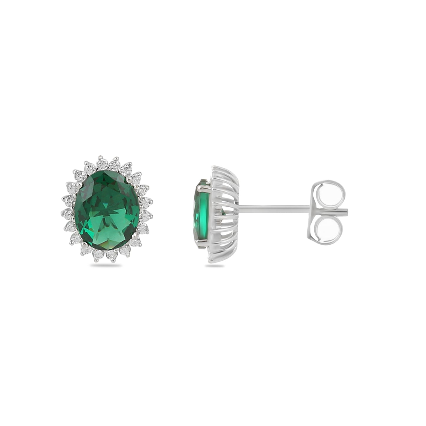 Sterling Silver Stud Earring CZ Stone ECZ164
