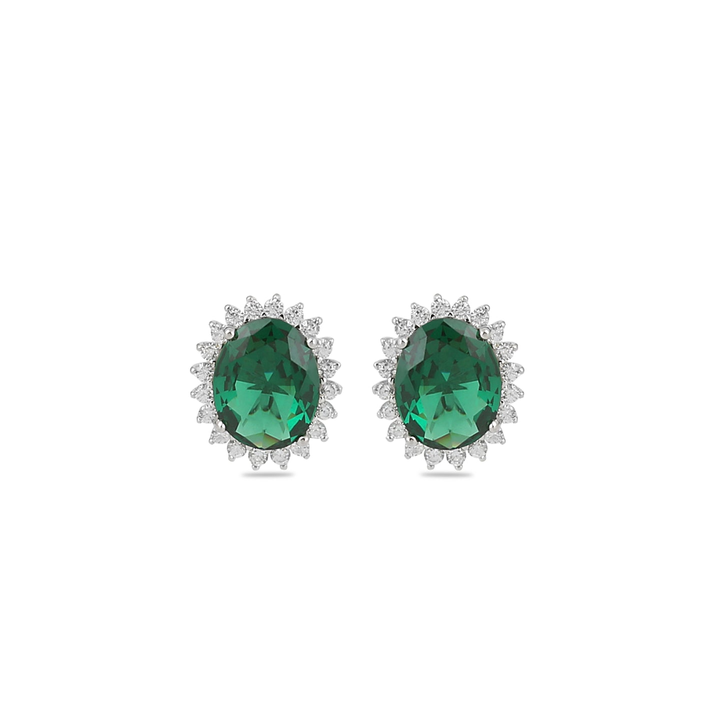 Sterling Silver Stud Earring CZ Stone ECZ164