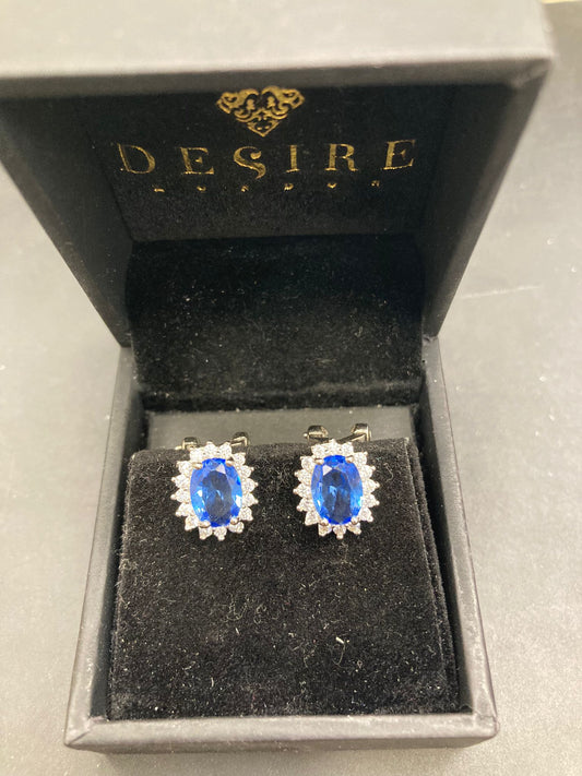 Sterling Silver Cz Oval Stud ECZ165
