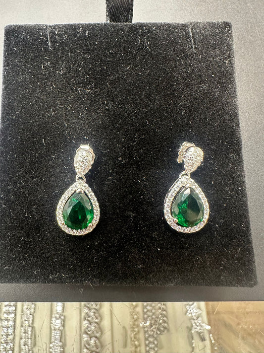 Sterling Silver Stud Earring CZ Stone ECZ195