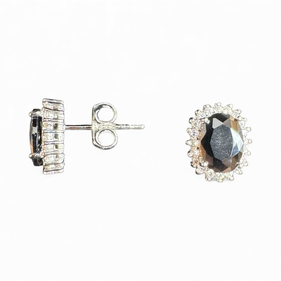 Sterling Silver Stud Earring CZ Stone ECZ215