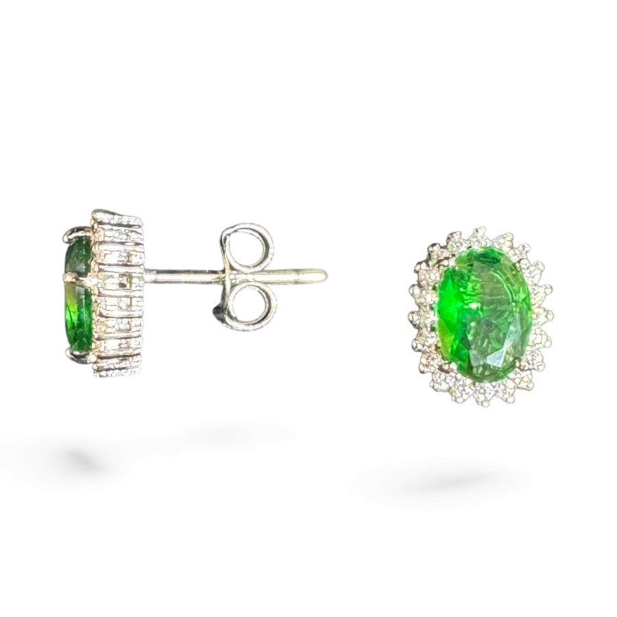 Sterling Silver Stud Earring CZ Stone ECZ215