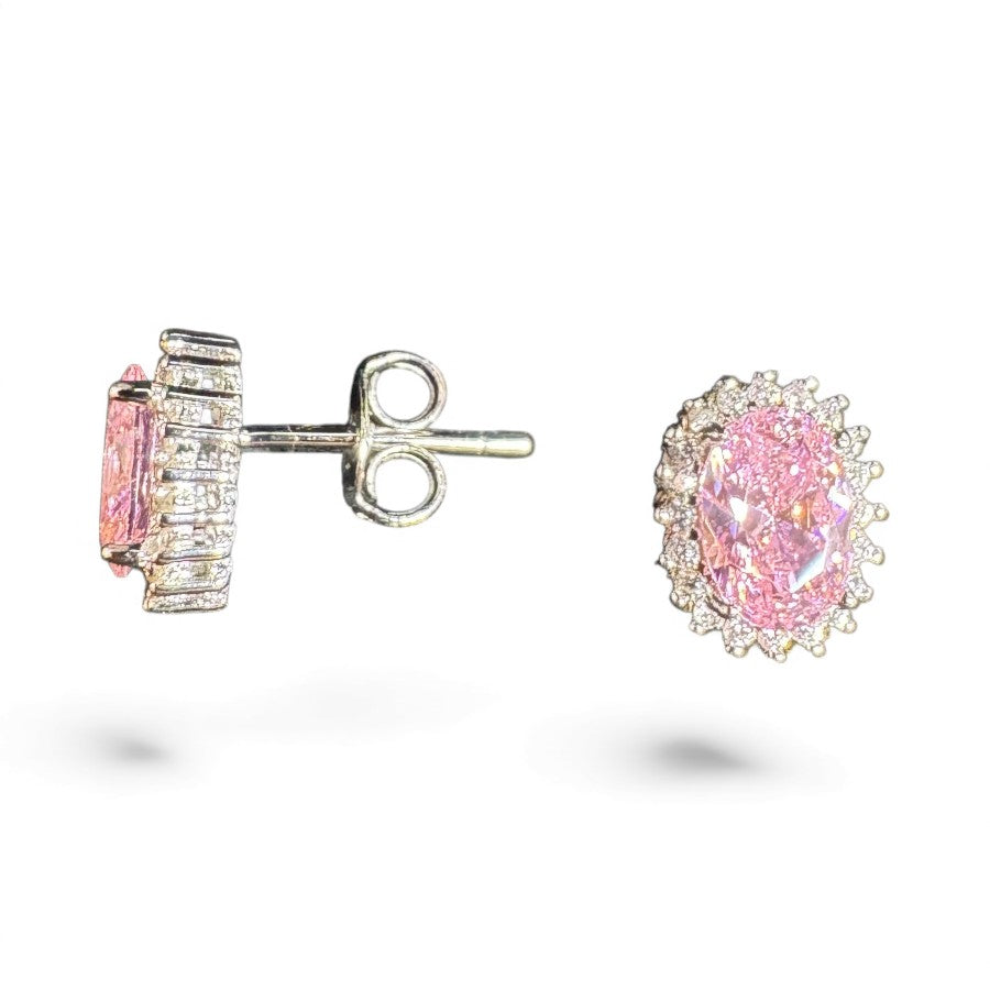 Sterling Silver Stud Earring CZ Stone ECZ215