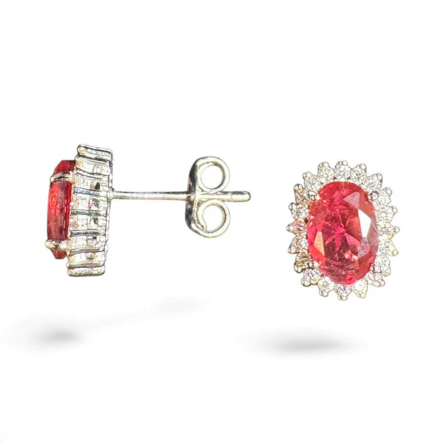 Sterling Silver Stud Earring CZ Stone ECZ215