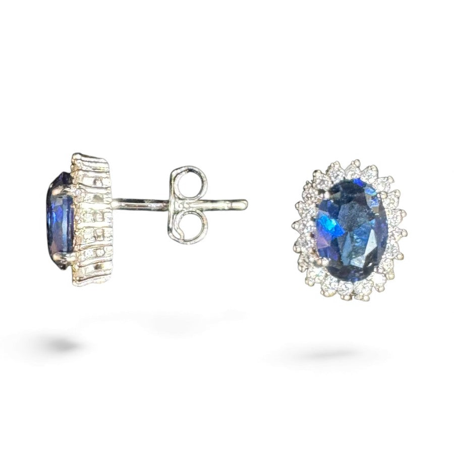 Sterling Silver Stud Earring CZ Stone ECZ215