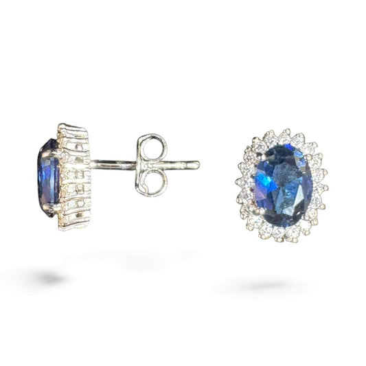 Sterling Silver Stud Earring CZ Stone ECZ215