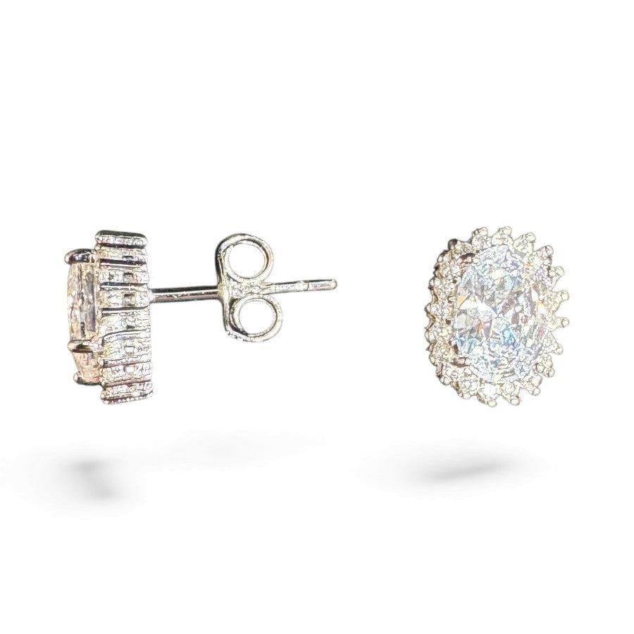 Sterling Silver Stud Earring CZ Stone ECZ215