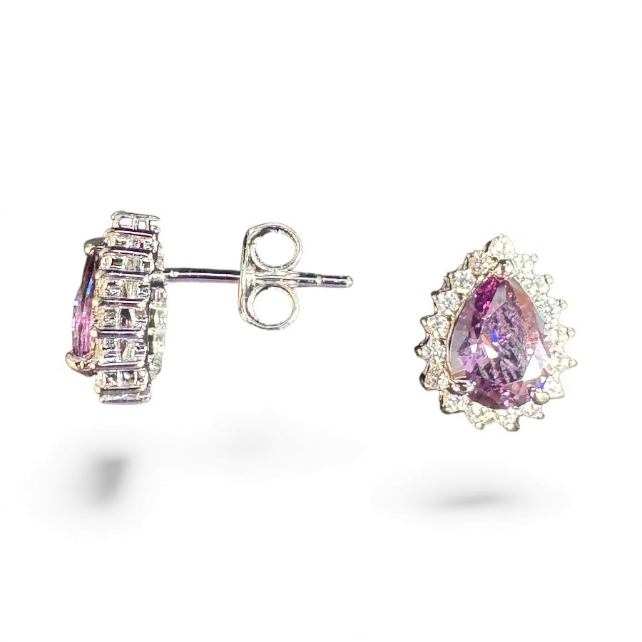 Sterling Silver Stud Earring CZ Stone ECZ216