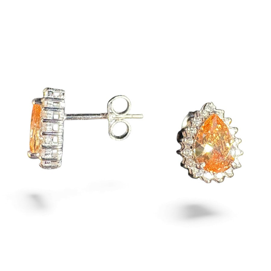 Sterling Silver Stud Earring CZ Stone ECZ216