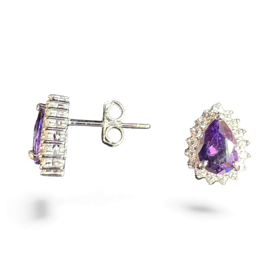 Sterling Silver Stud Earring CZ Stone ECZ216