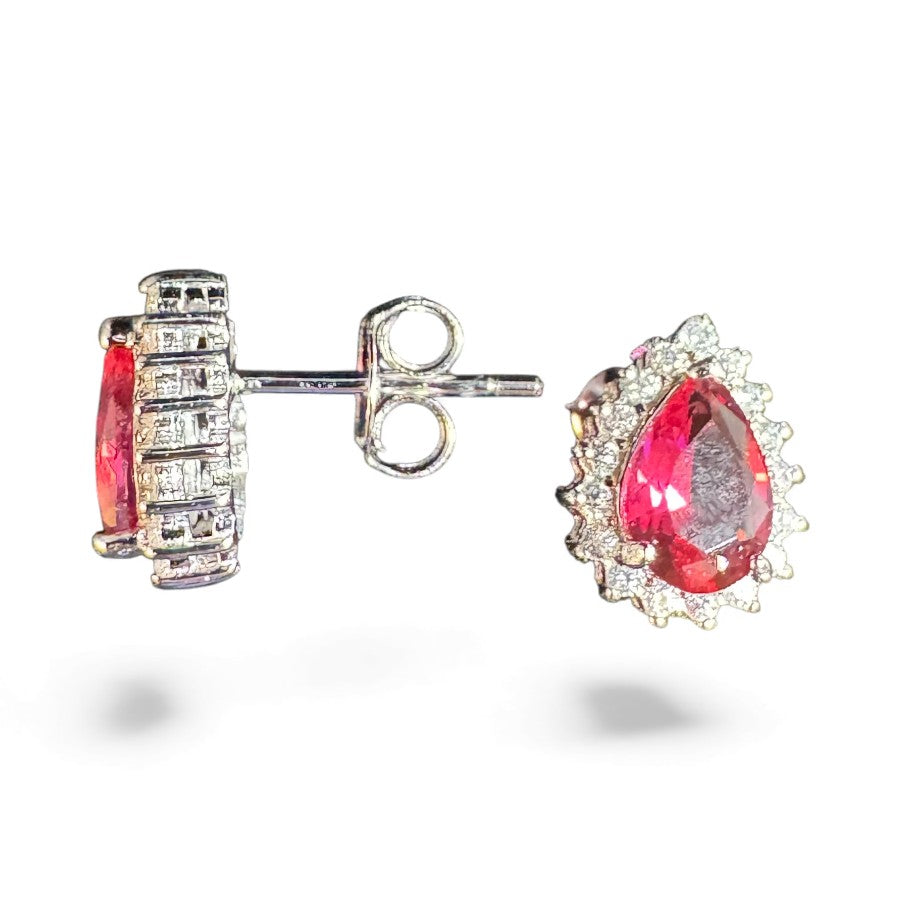 Sterling Silver Stud Earring CZ Stone ECZ216