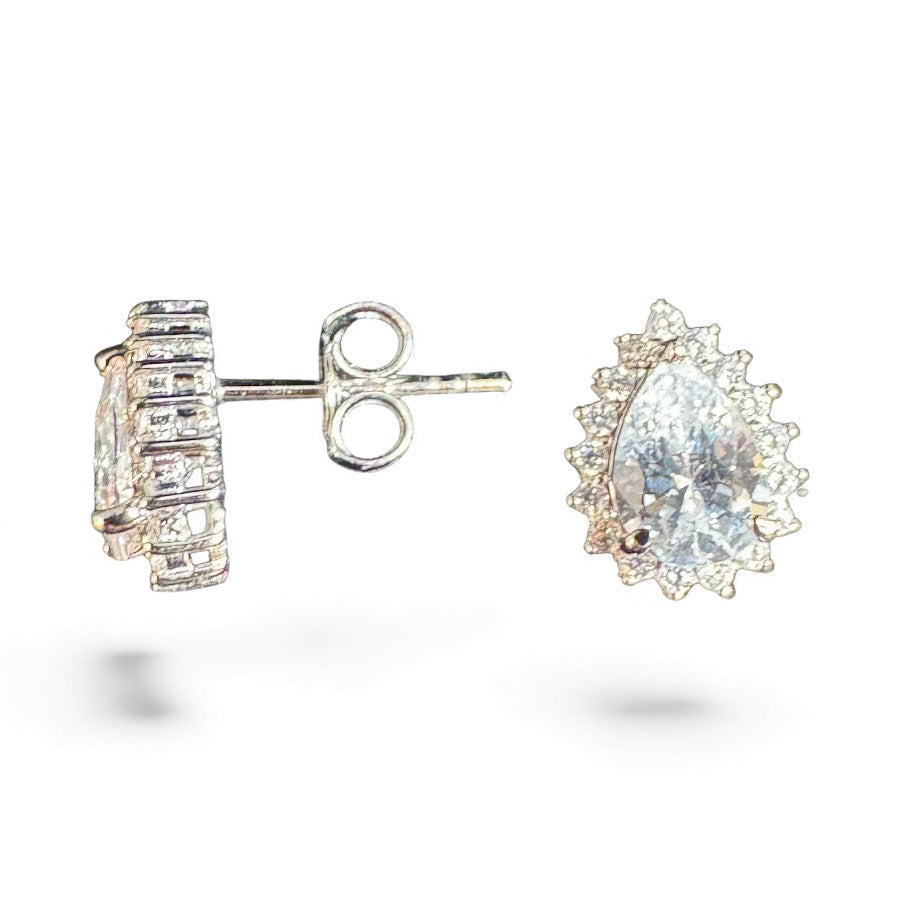 Sterling Silver Stud Earring CZ Stone ECZ216