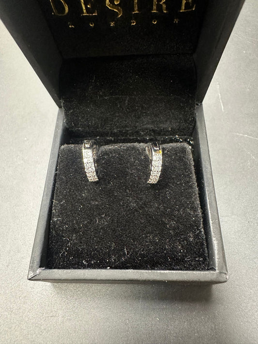 Sterling Silver Round Earring CZ Stone ECZ3000D