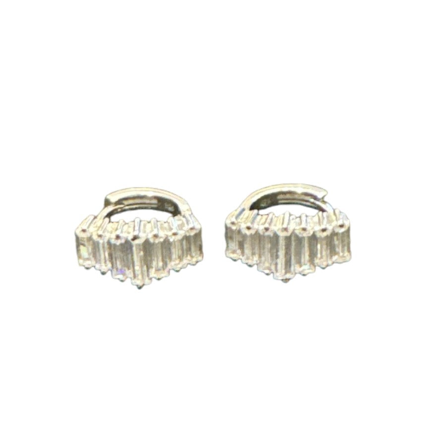 Sterling Silver Round Earring CZ Stone ECZ3003