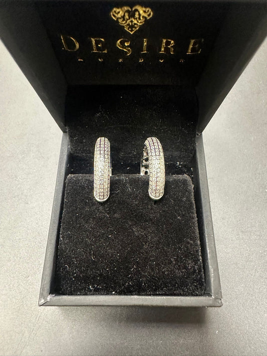 Sterling Silver Round Earring CZ Stone ECZ3032L