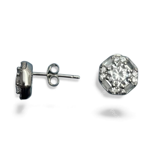Sterling Silver Stud Earring CZ Stone ECZ33100