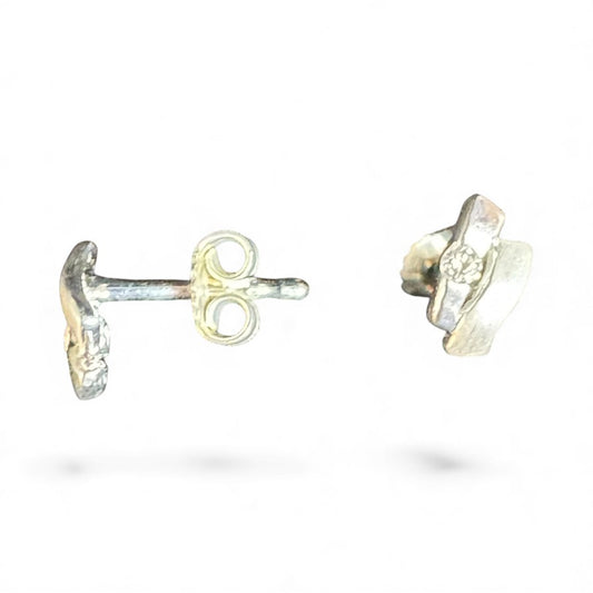 Sterling Silver Stud Earring CZ Stone ECZ3396